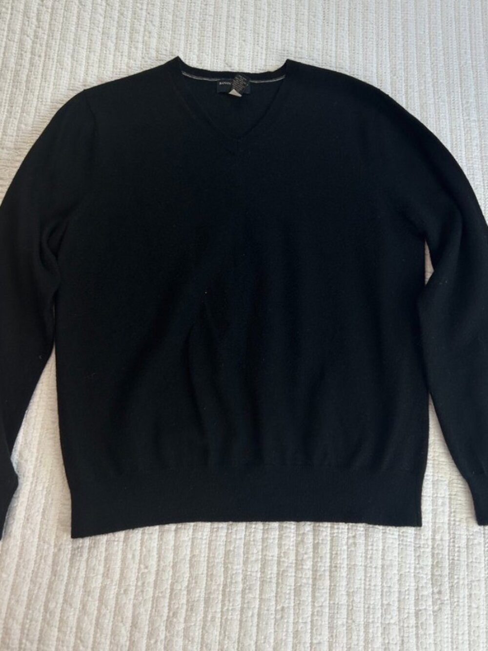 Banana Republic Factory Men's Merino Wool V Neck Black Long Sleeve Sweater Sz L